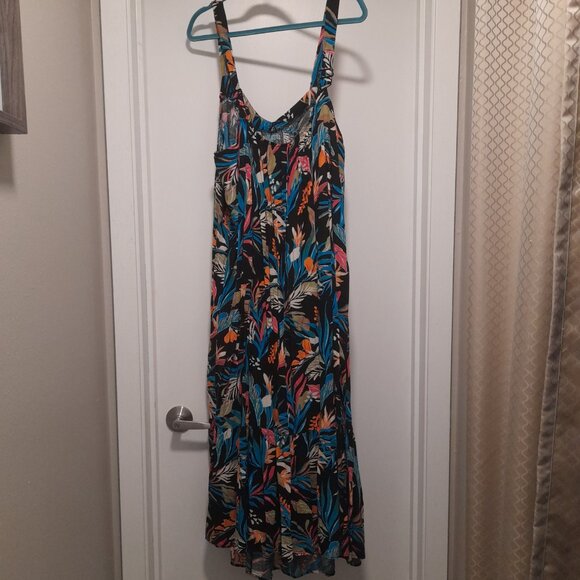 *BOGO FREE* Size 2X Terra Sky Women’s Black Floral Sleeveless Dress - Picture 4 of 6